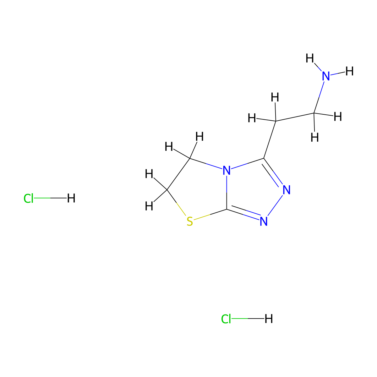 2-{5H,6H-[1,2,4]triazolo[3,4-b][1,3]thiazol-3-yl}ethan-1-amine dihydrochloride molecular structure, CAS 2751614-59-0