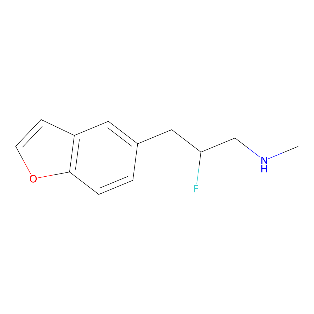 [3-(1-Benzofuran-5-yl)-2-fluoropropyl](methyl)amine molecular structure, CAS 2751614-64-7