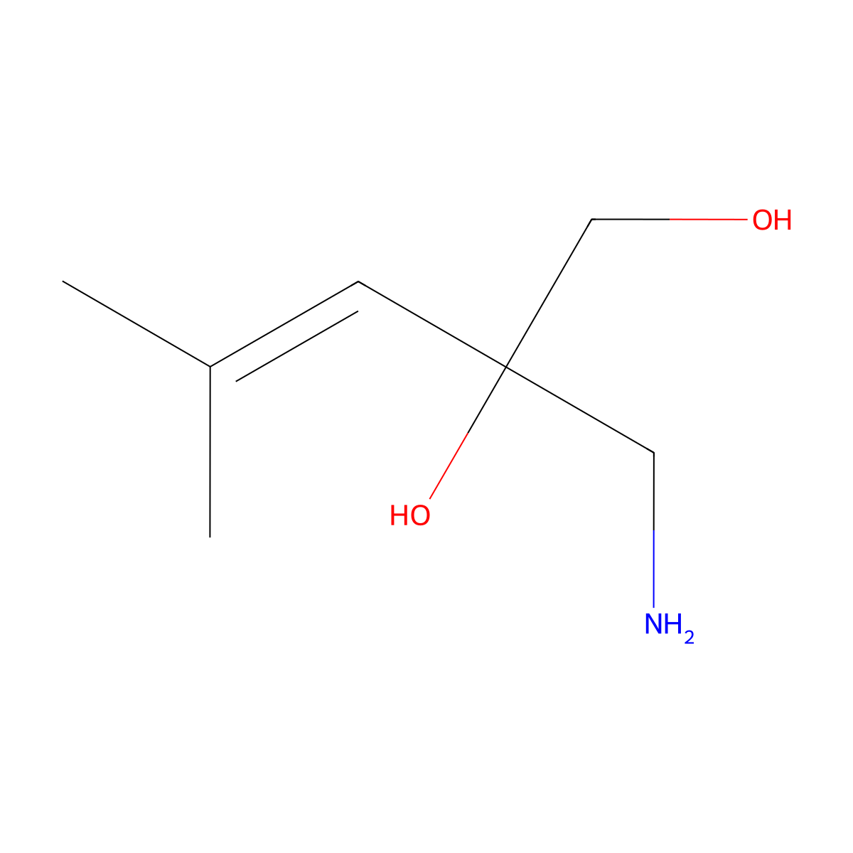 2-(Aminomethyl)-4-methylpent-3-ene-1,2-diol molecular structure, CAS 2751614-71-6