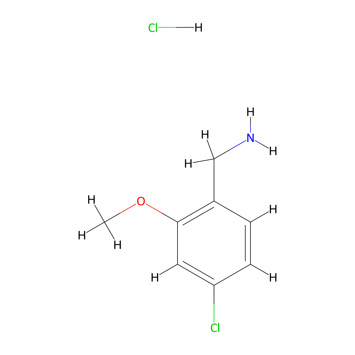 (4-Chloro-2-methoxyphenyl)methanamine hydrochloride molecular structure, CAS 2751614-75-0