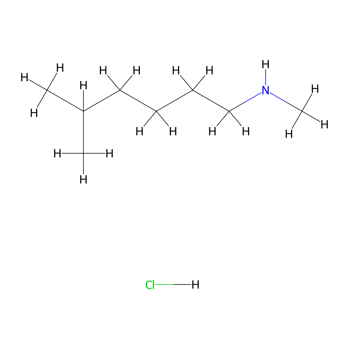 Methyl(5-methylhexyl)amine hydrochloride molecular structure, CAS 2751614-77-2