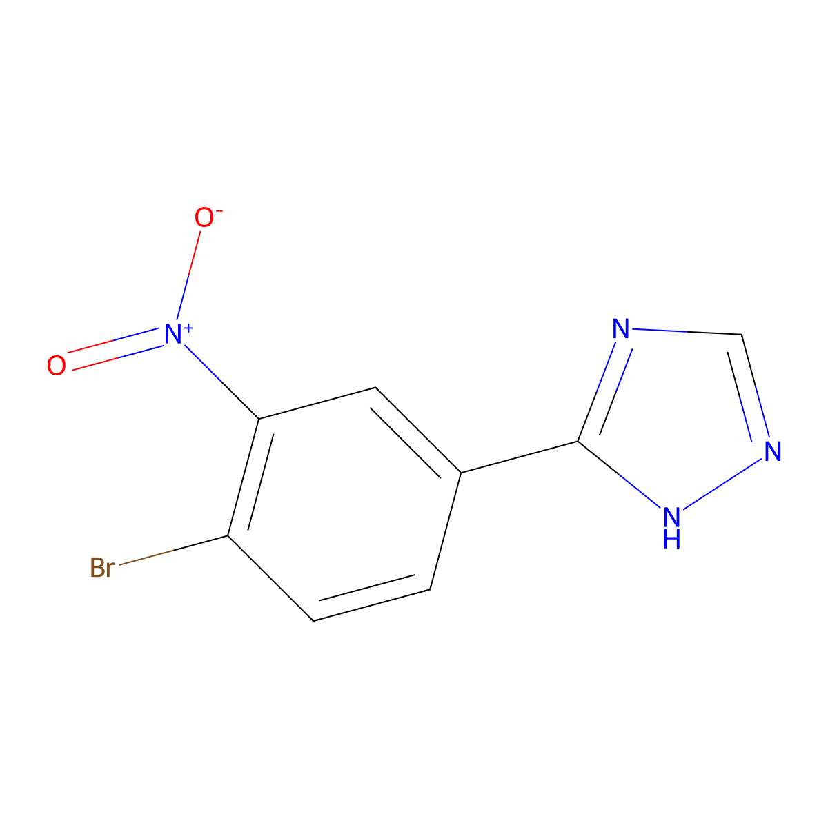 3-(4-bromo-3-nitrophenyl)-1H-1,2,4-triazole molecular structure, CAS 2751614-80-7