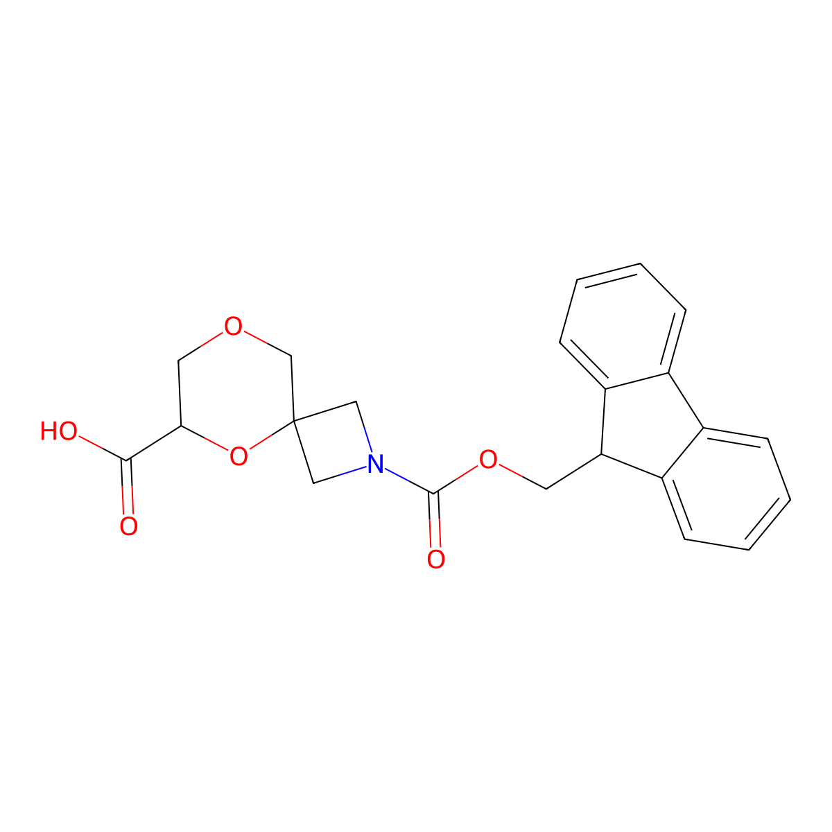2-{[(9H-fluoren-9-yl)methoxy]carbonyl}-5,8-dioxa-2-azaspiro[3.5]nonane-6-carboxylicacid molecular structure, CAS 2751614-83-0