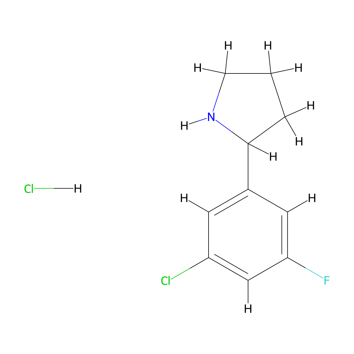 2-(3-Chloro-5-fluorophenyl)pyrrolidine hydrochloride molecular structure, CAS 2751614-86-3