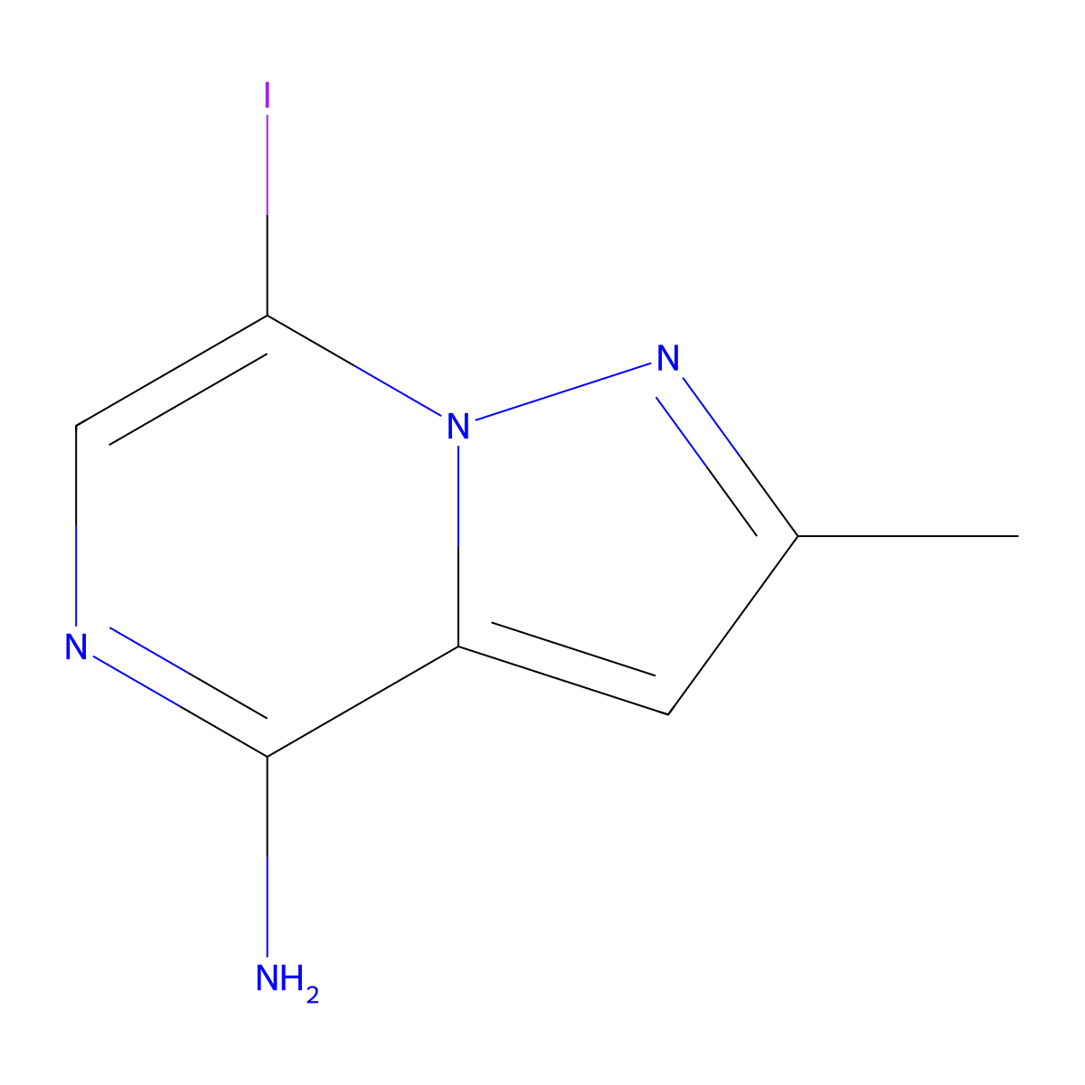 7-Iodo-2-methylpyrazolo[1,5-a]pyrazin-4-amine molecular structure, CAS 2751614-94-3