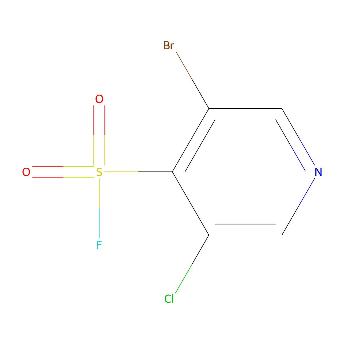 3-Bromo-5-chloropyridine-4-sulfonylfluoride molecular structure, CAS 2751614-95-4
