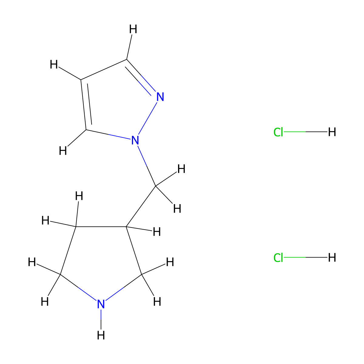 1-[(pyrrolidin-3-yl)methyl]-1H-pyrazoledihydrochloride molecular structure, CAS 2751614-96-5