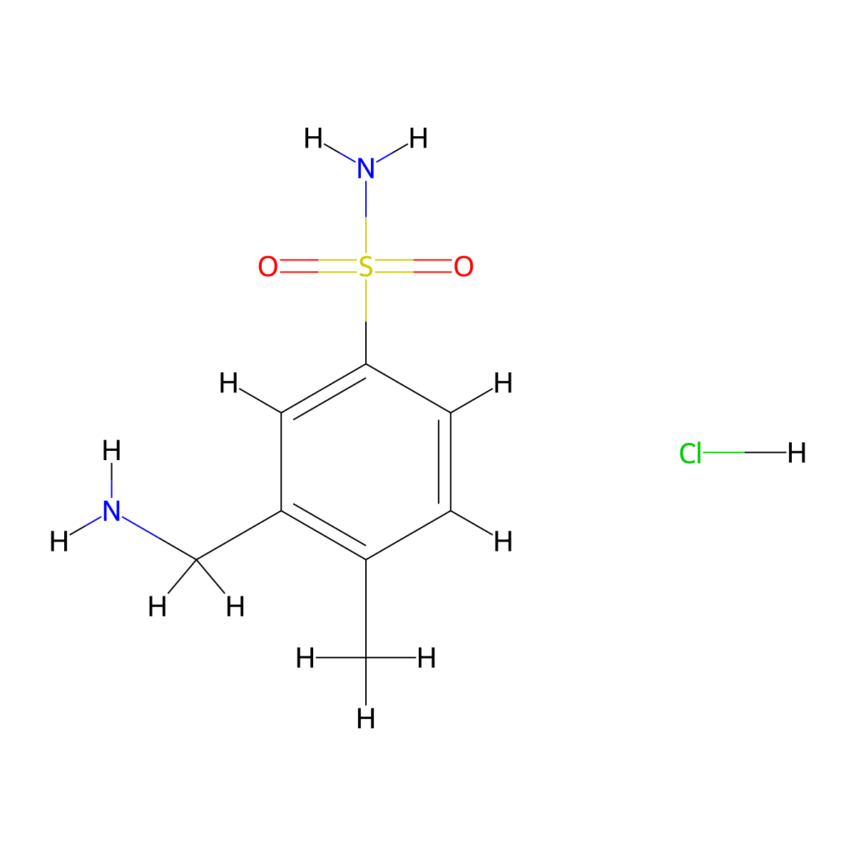 3-(Aminomethyl)-4-methylbenzene-1-sulfonamide hydrochloride molecular structure, CAS 2751614-98-7