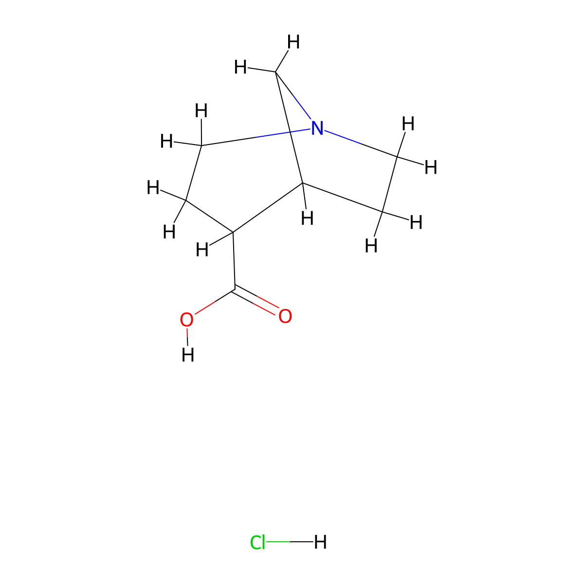 1-Azabicyclo[3.2.1]octane-4-carboxylicacidhydrochloride molecular structure, CAS 2751615-01-5