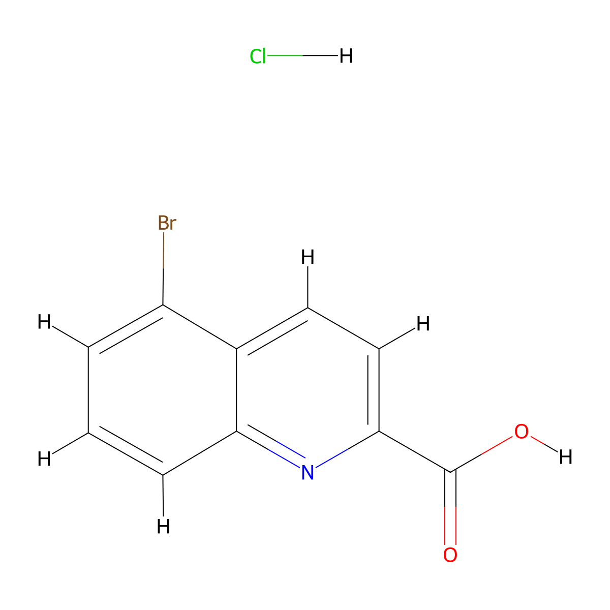 5-Bromoquinoline-2-carboxylicacidhydrochloride molecular structure, CAS 2751615-07-1