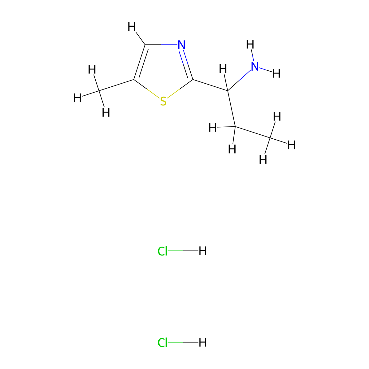 1-(5-Methyl-1,3-thiazol-2-yl)propan-1-aminedihydrochloride molecular structure, CAS 2751615-08-2