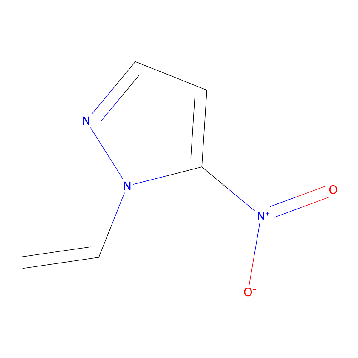 1-ethenyl-5-nitro-1H-pyrazole molecular structure, CAS 2751615-15-1