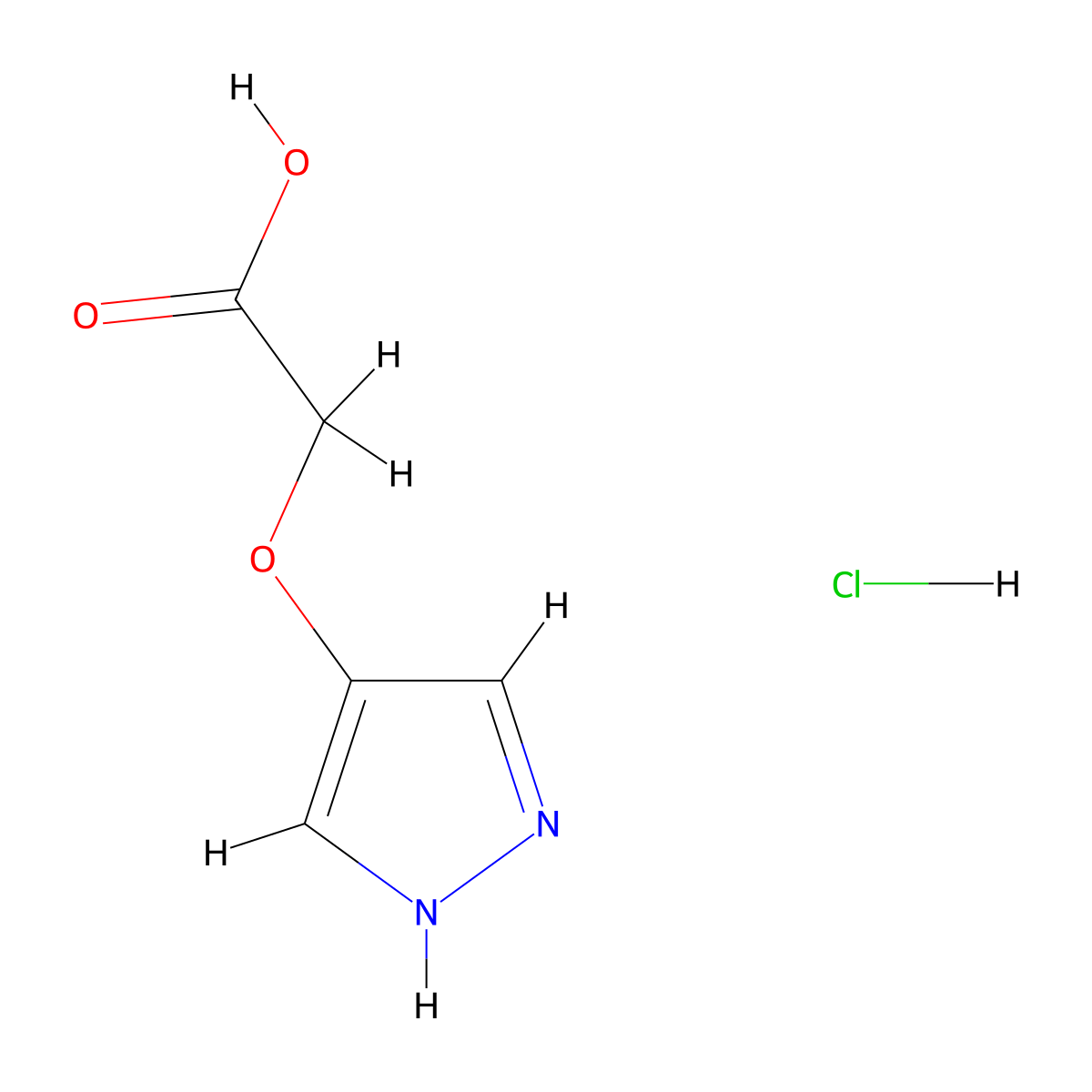2-(1H-pyrazol-4-yloxy)aceticacidhydrochloride molecular structure, CAS 2751615-17-3