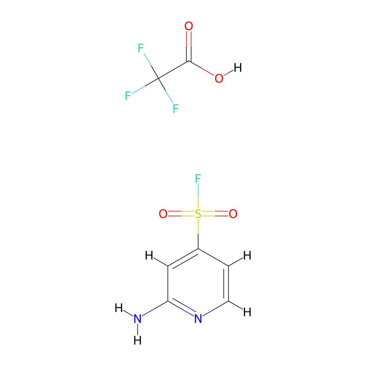 2-Aminopyridine-4-sulfonyl fluoride; trifluoroacetic acid molecular structure, CAS 2751615-22-0