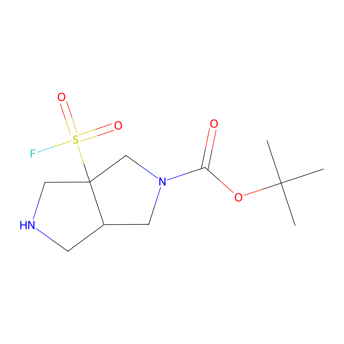 Tert-butyl 3a-(fluorosulfonyl)-octahydropyrrolo[3,4-c]pyrrole-2-carboxylate molecular structure, CAS 2751615-25-3