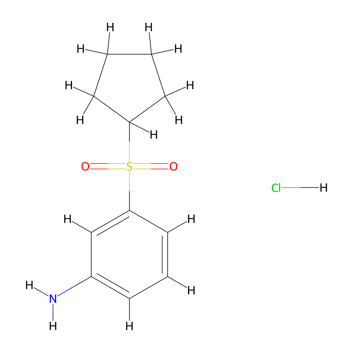 3-(Cyclopentanesulfonyl)aniline hydrochloride molecular structure, CAS 2751615-30-0