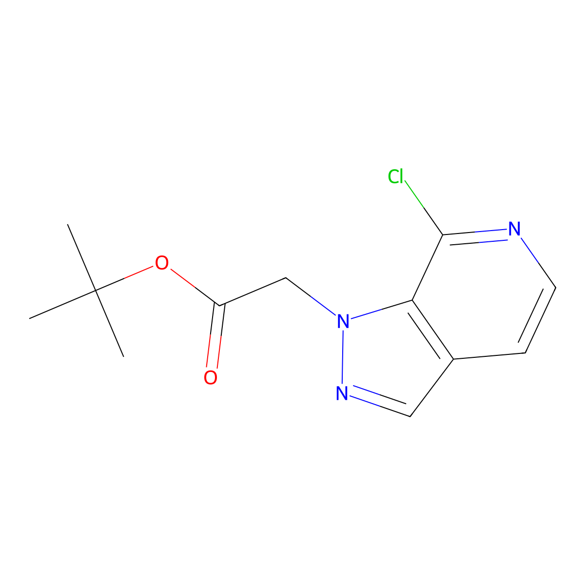 tert-butyl2-{7-chloro-1H-pyrazolo[3,4-c]pyridin-1-yl}acetate molecular structure, CAS 2751615-33-3