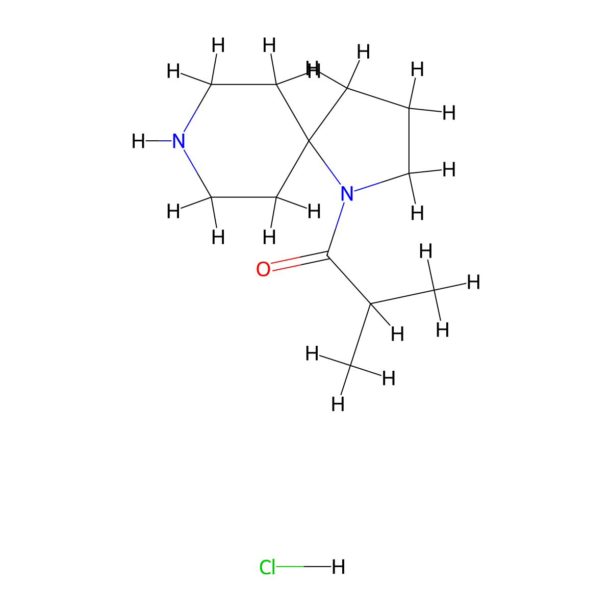 1-(1,8-Diazaspiro(4.5)decan-1-yl)-2-methylpropan-1-one hydrochloride molecular structure, CAS 2751615-35-5