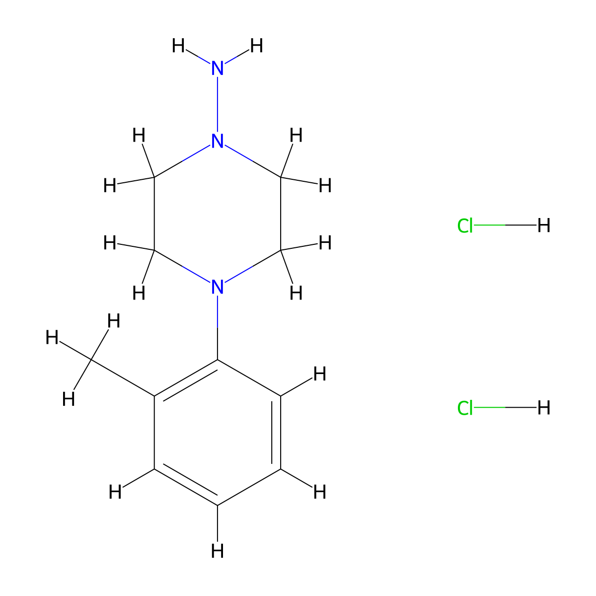 4-(2-Methylphenyl)piperazin-1-amine dihydrochloride molecular structure, CAS 2751615-40-2
