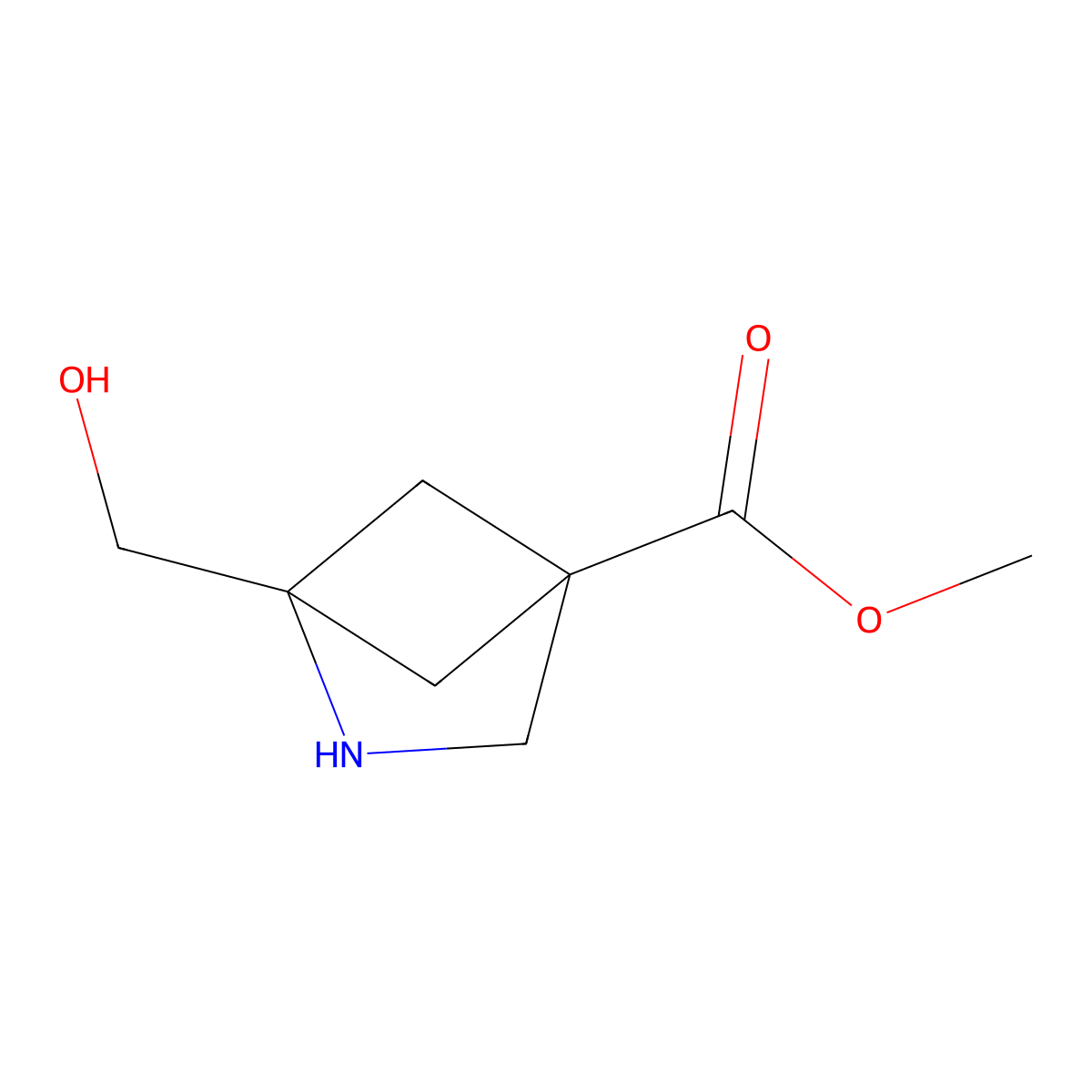 Methyl 1-(hydroxymethyl)-2-azabicyclo[2.1.1]hexane-4-carboxylate molecular structure, CAS 2751615-42-4