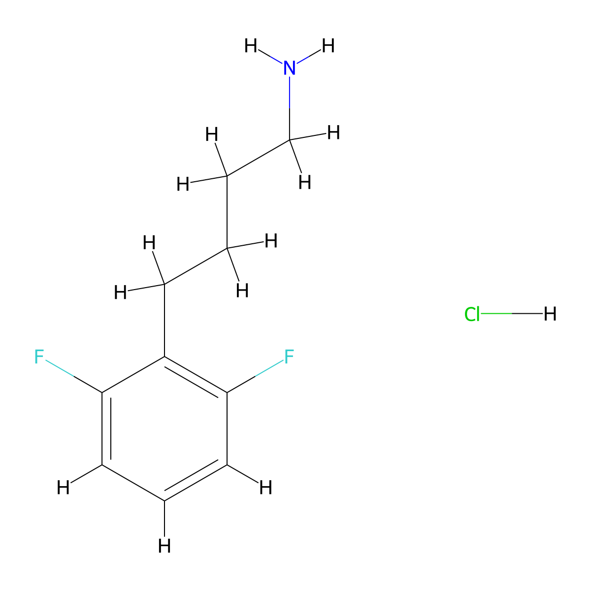 4-(2,6-Difluorophenyl)butan-1-aminehydrochloride molecular structure, CAS 2751615-45-7
