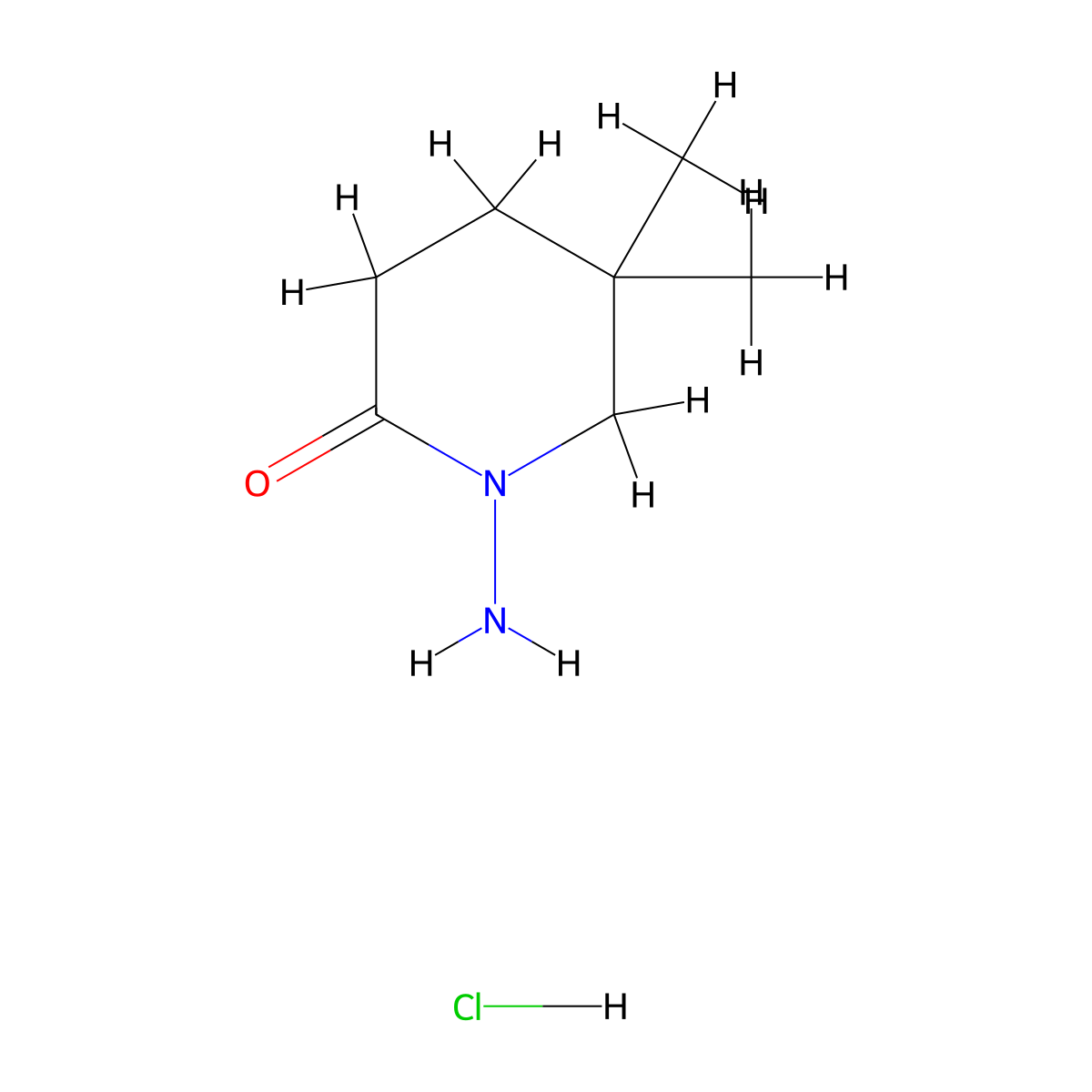1-Amino-5,5-dimethylpiperidin-2-one hydrochloride molecular structure, CAS 2751615-47-9