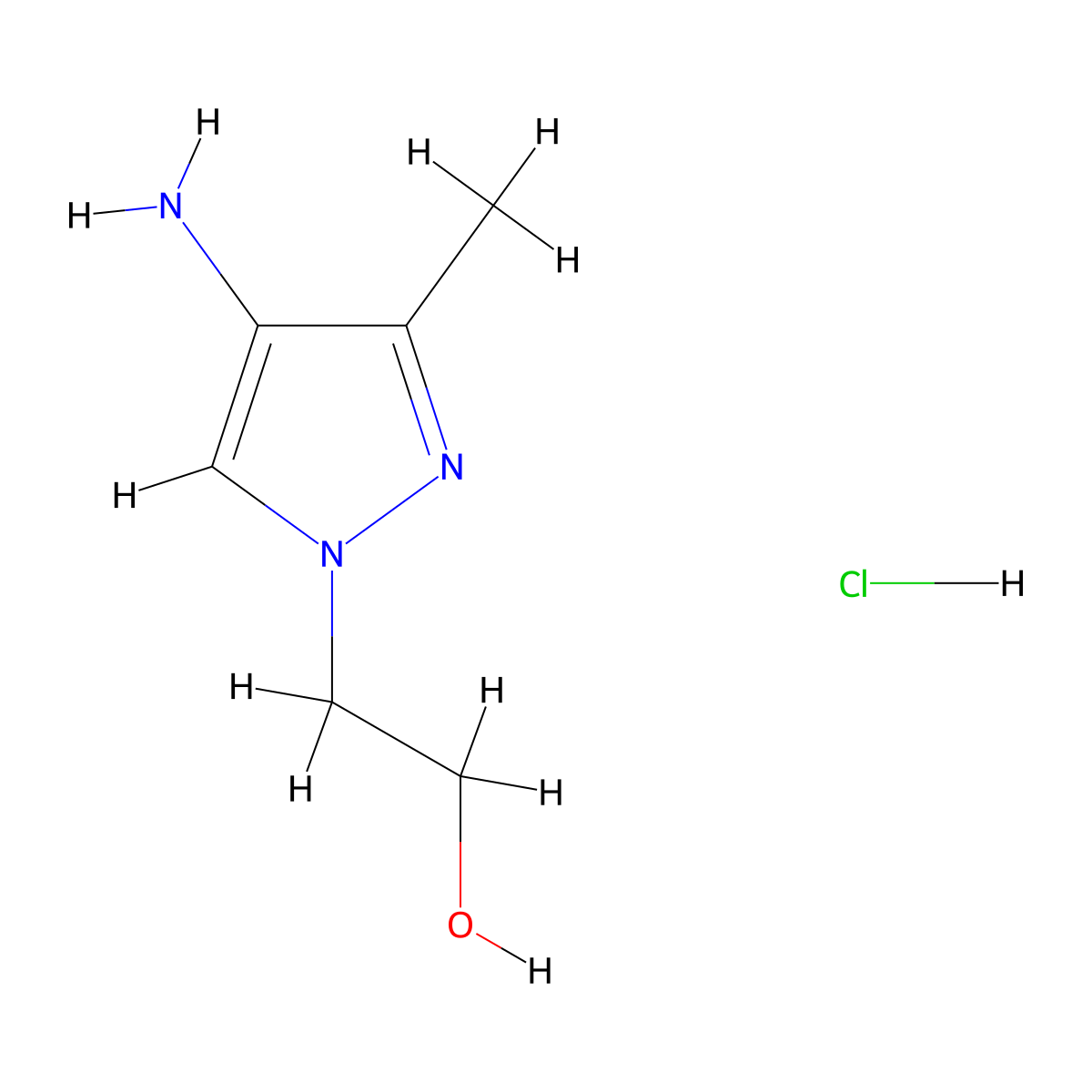 2-(4-amino-3-methyl-1H-pyrazol-1-yl)ethan-1-ol hydrochloride molecular structure, CAS 2751615-50-4