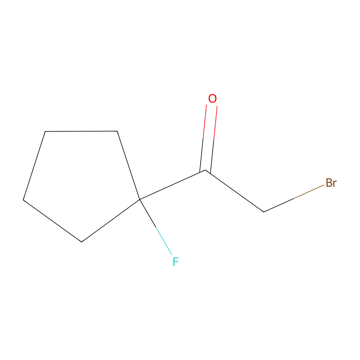 2-Bromo-1-(1-fluorocyclopentyl)ethan-1-one molecular structure, CAS 2751615-51-5