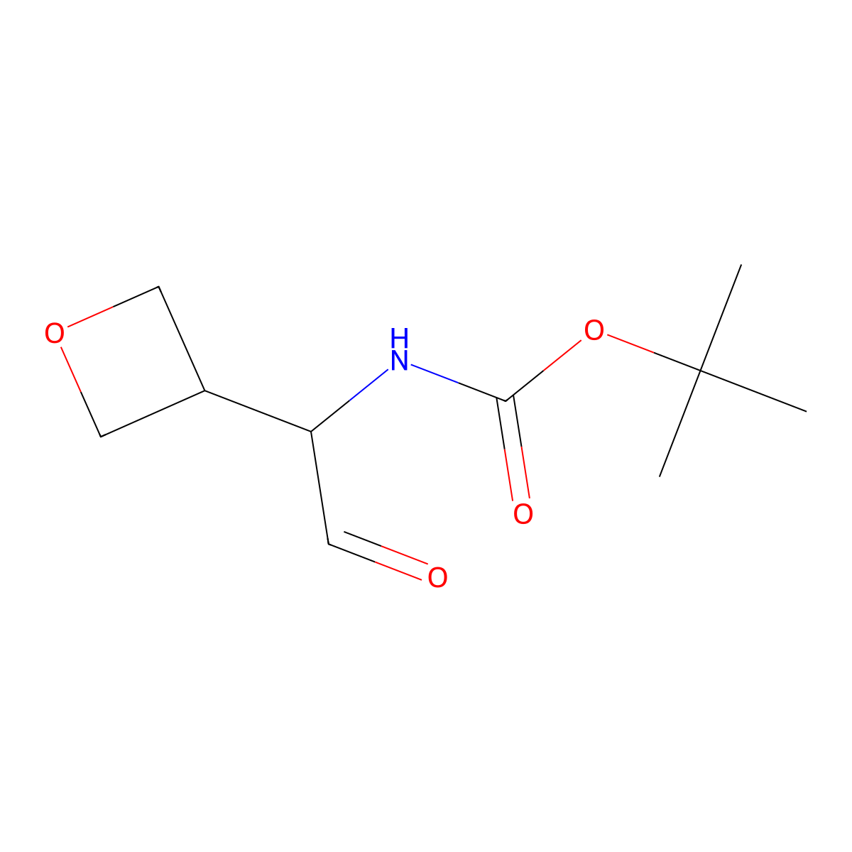 tert-butyl N-[1-(oxetan-3-yl)-2-oxoethyl]carbamate molecular structure, CAS 2751615-57-1