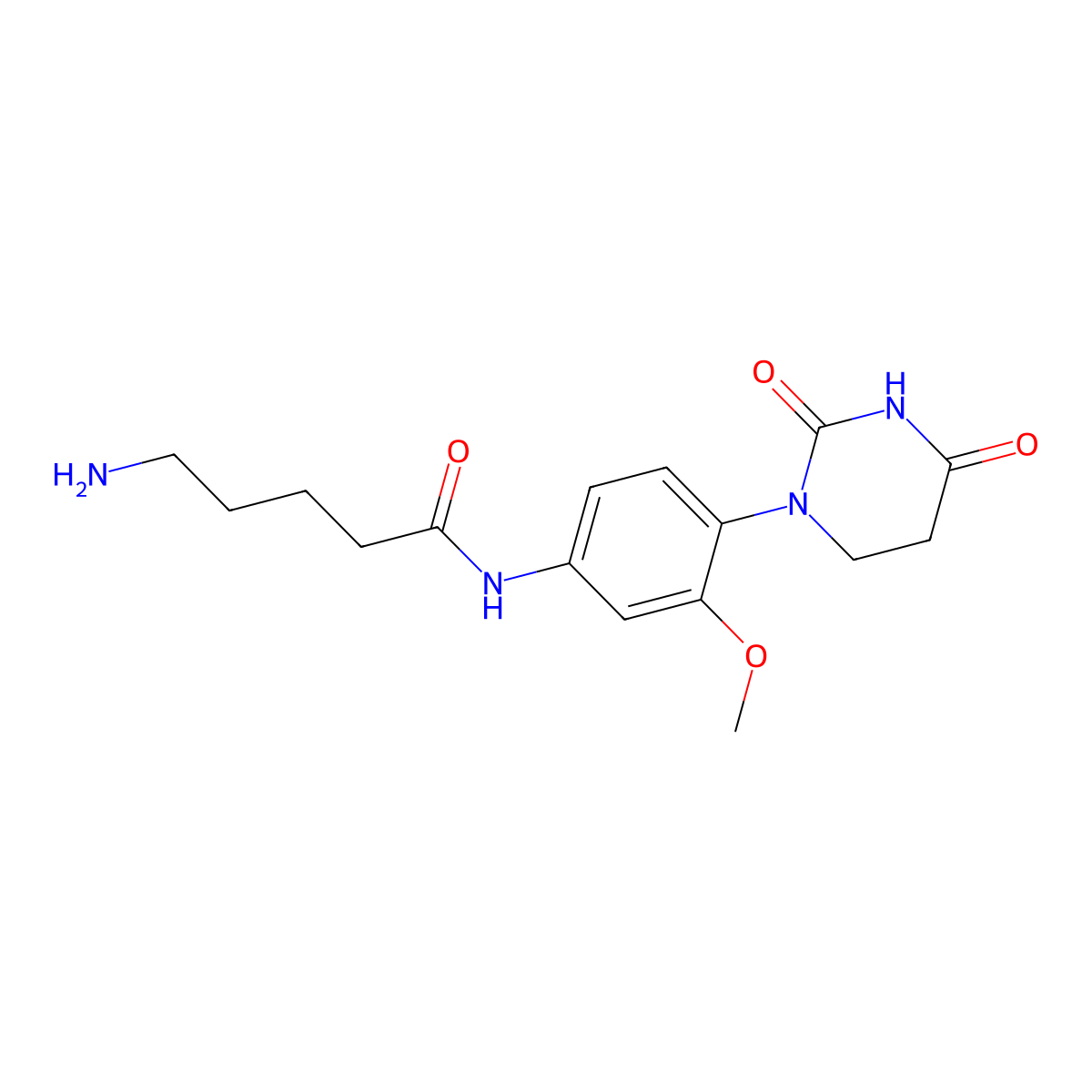 5-amino-N-[4-(2,4-dioxo-1,3-diazinan-1-yl)-3-methoxyphenyl]pentanamide molecular structure, CAS 2751615-61-7