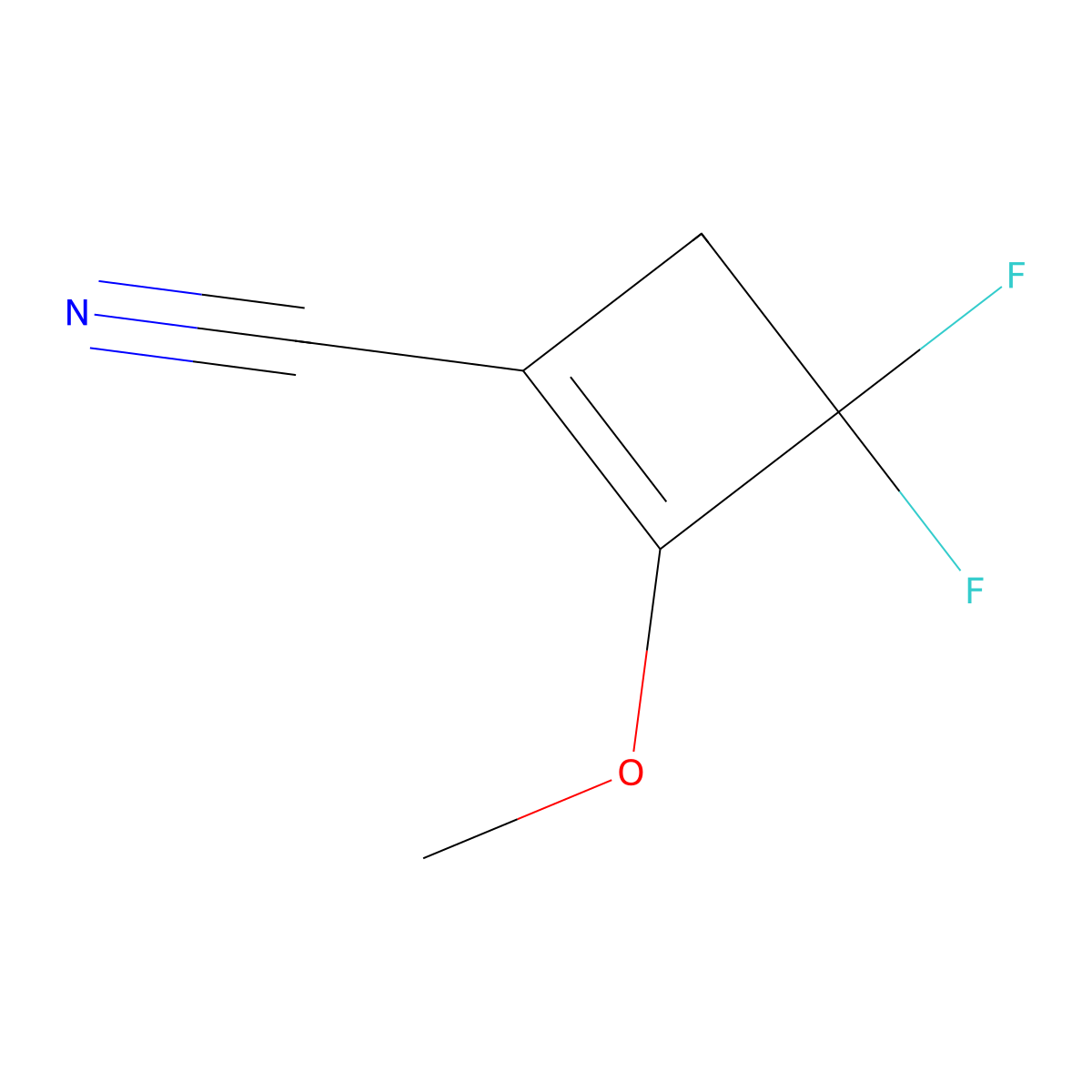 3,3-Difluoro-2-methoxycyclobut-1-ene-1-carbonitrile molecular structure, CAS 2751615-63-9