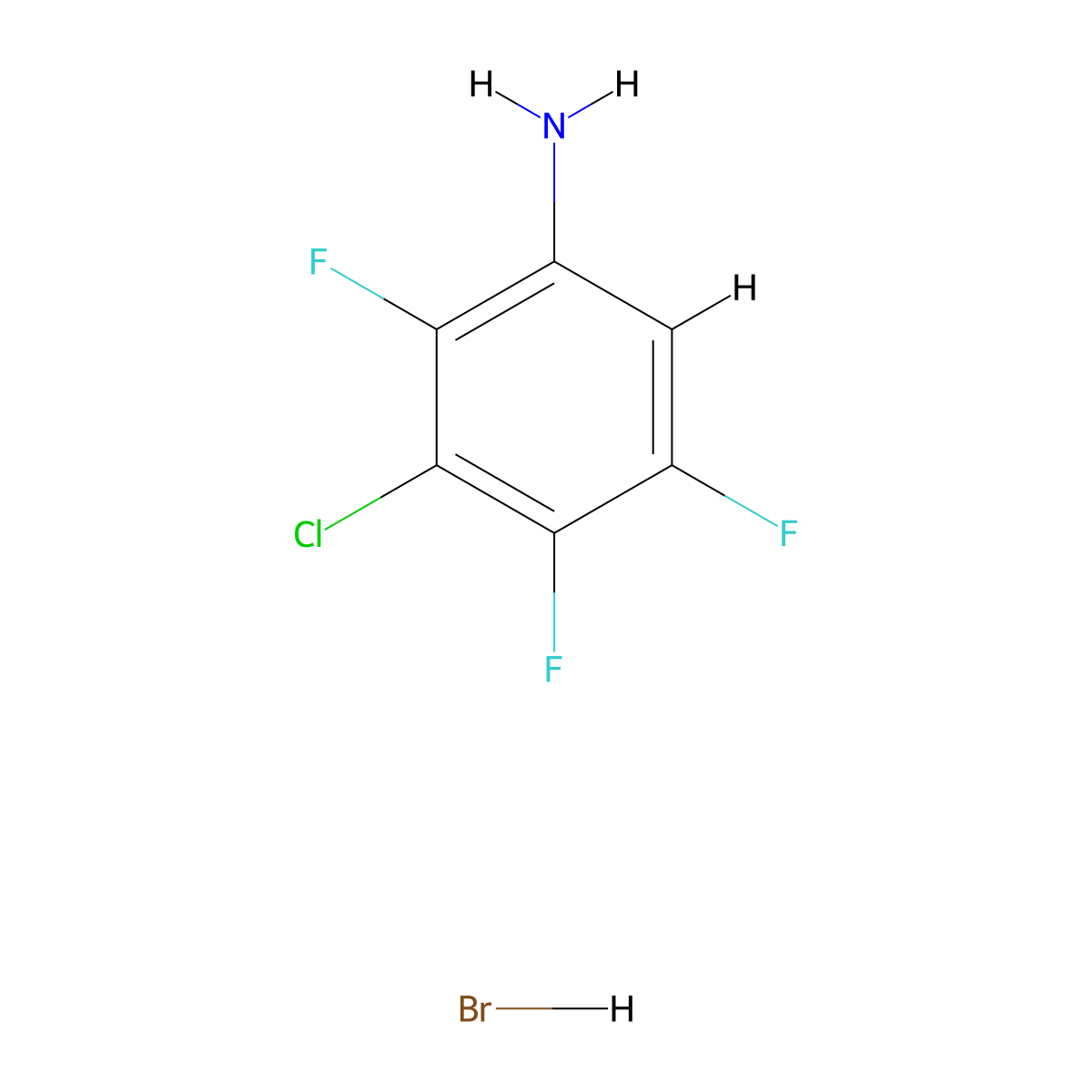 3-Chloro-2,4,5-trifluoroaniline hydrobromide molecular structure, CAS 2751615-64-0