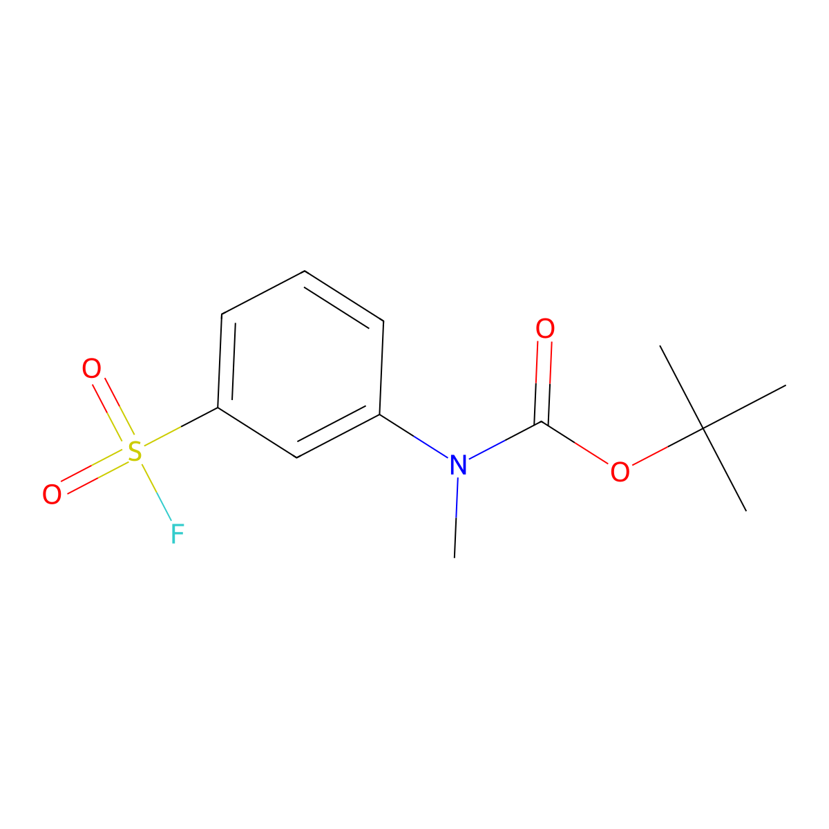 tert-butylN-[3-(fluorosulfonyl)phenyl]-N-methylcarbamate molecular structure, CAS 2751615-65-1