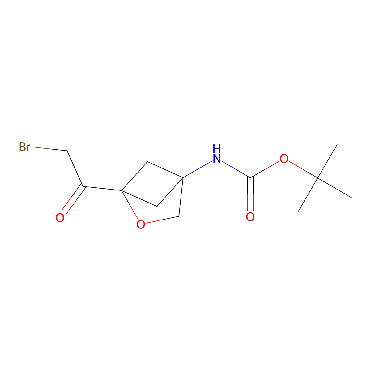 tert-butyl N-[1-(2-bromoacetyl)-2-oxabicyclo[2.1.1]hexan-4-yl]carbamate molecular structure, CAS 2751615-71-9