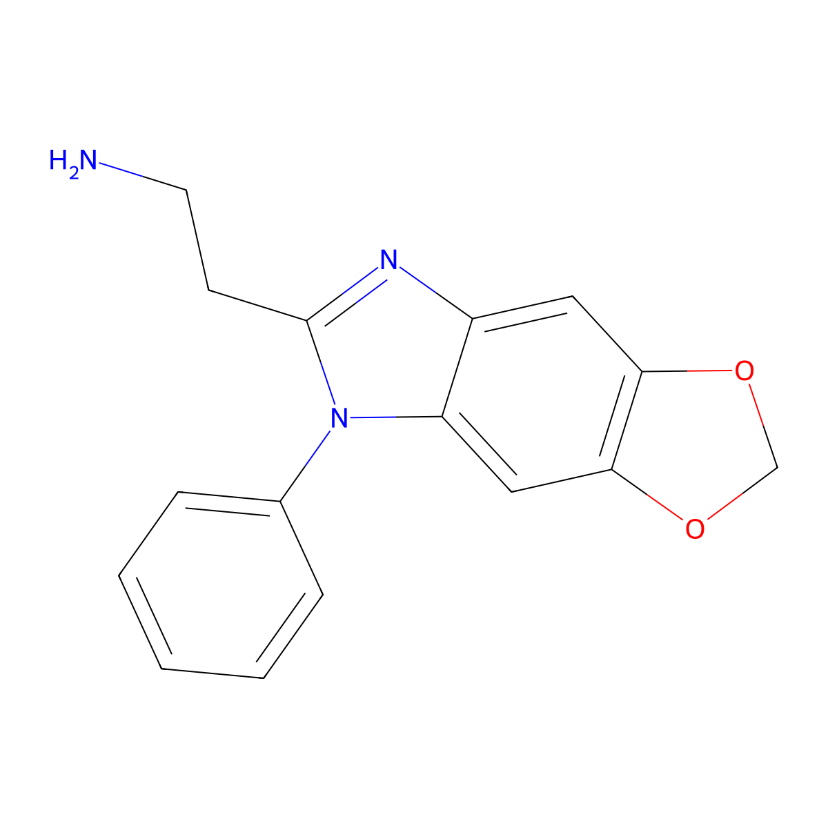 2-{12-Phenyl-4,6-dioxa-10,12-diazatricyclo[7.3.0.0,3,7]dodeca-1(9),2,7,10-tetraen-11-yl}ethan-1-amine molecular structure, CAS 2751615-78-6