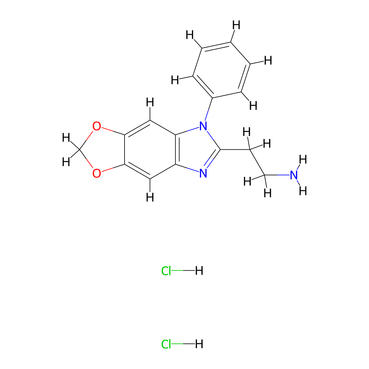 2-{12-Phenyl-4,6-dioxa-10,12-diazatricyclo[7.3.0.0,3,7]dodeca-1,3(7),8,10-tetraen-11-yl}ethan-1-aminedihydrochloride molecular structure, CAS 2751615-79-7