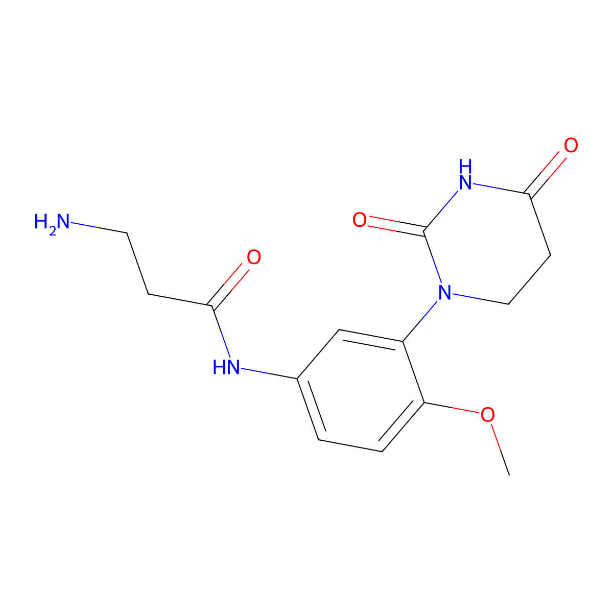 3-amino-N-[3-(2,4-dioxo-1,3-diazinan-1-yl)-4-methoxyphenyl]propanamide molecular structure, CAS 2751615-81-1
