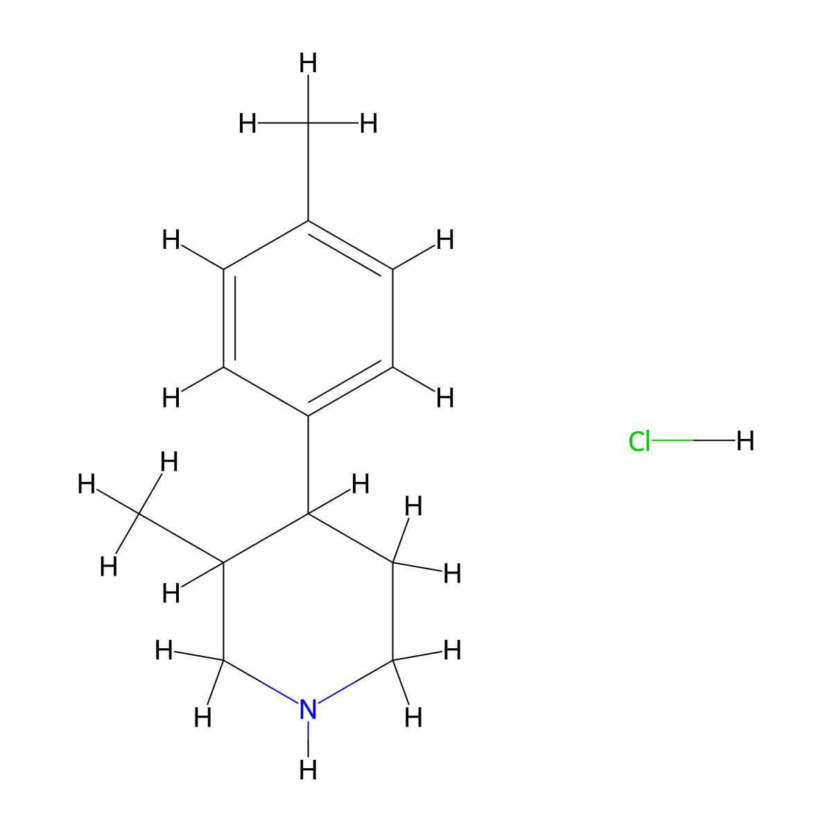 3-Methyl-4-(4-methylphenyl)piperidinehydrochloride molecular structure, CAS 2751615-84-4