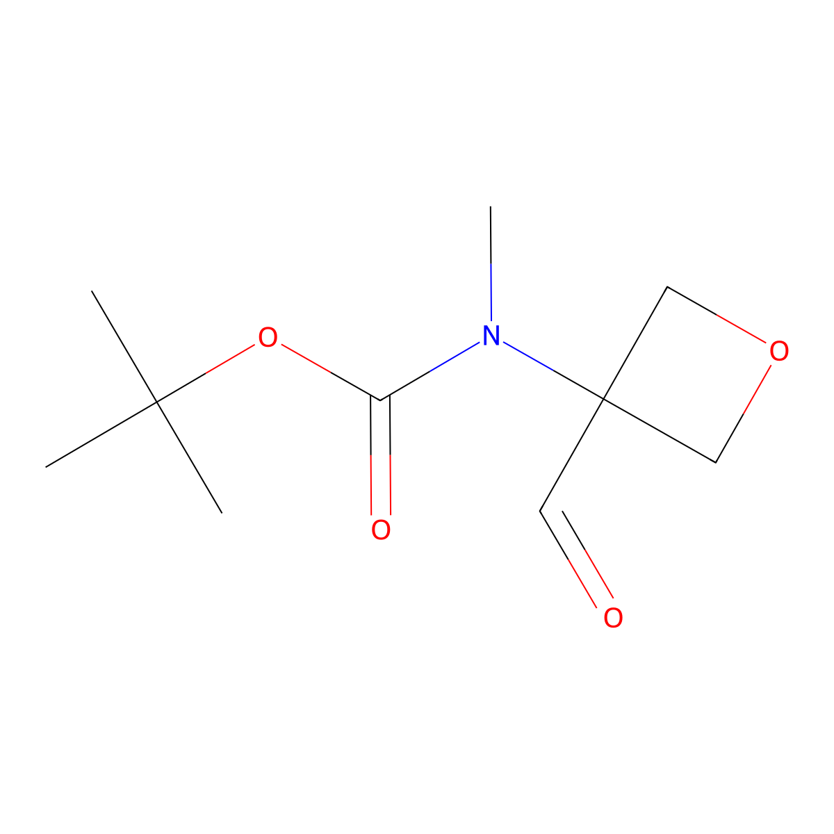 tert-butyl N-(3-formyloxetan-3-yl)-N-methylcarbamate molecular structure, CAS 2751615-86-6