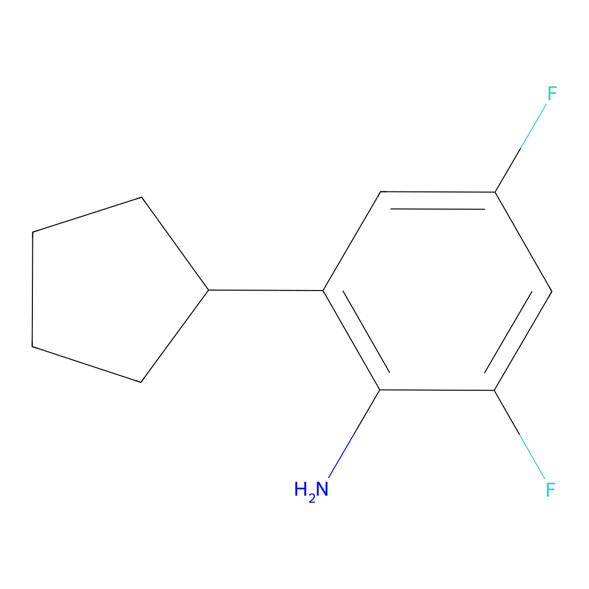 2-Cyclopentyl-4,6-difluoroaniline molecular structure, CAS 2751615-87-7
