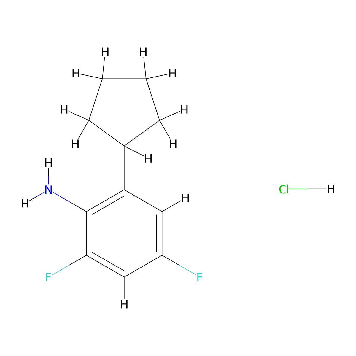 2-Cyclopentyl-4,6-difluoroaniline hydrochloride molecular structure, CAS 2751615-88-8