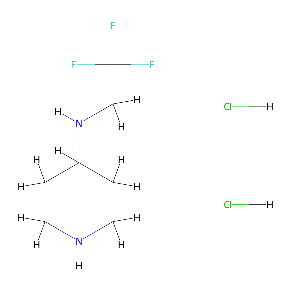 N-(2,2,2-trifluoroethyl)piperidin-4-amine dihydrochloride molecular structure, CAS 2751615-90-2