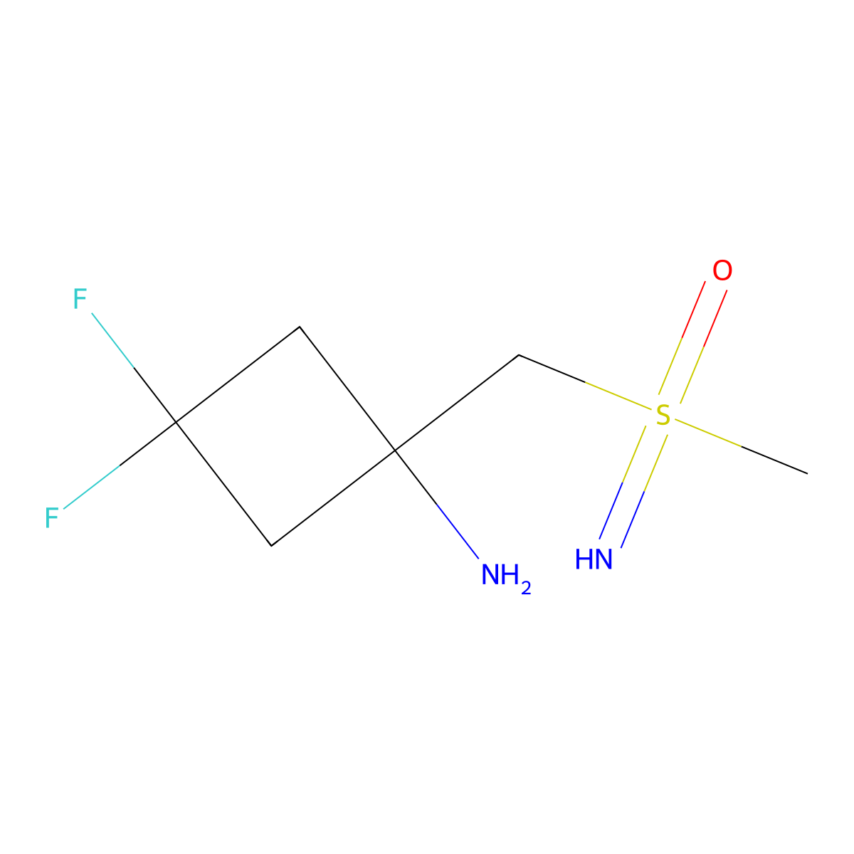 [(1-Amino-3,3-difluorocyclobutyl)methyl](imino)methyl-lambda6-sulfanone molecular structure, CAS 2751615-94-6