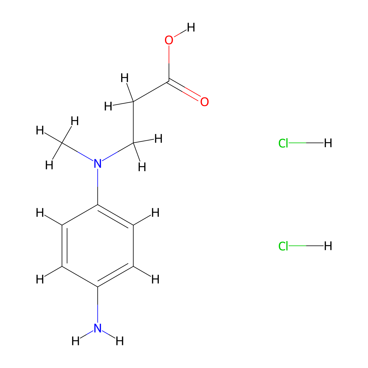3-((4-Aminophenyl)(methyl)amino)propanoic acid dihydrochloride molecular structure, CAS 2751616-05-2