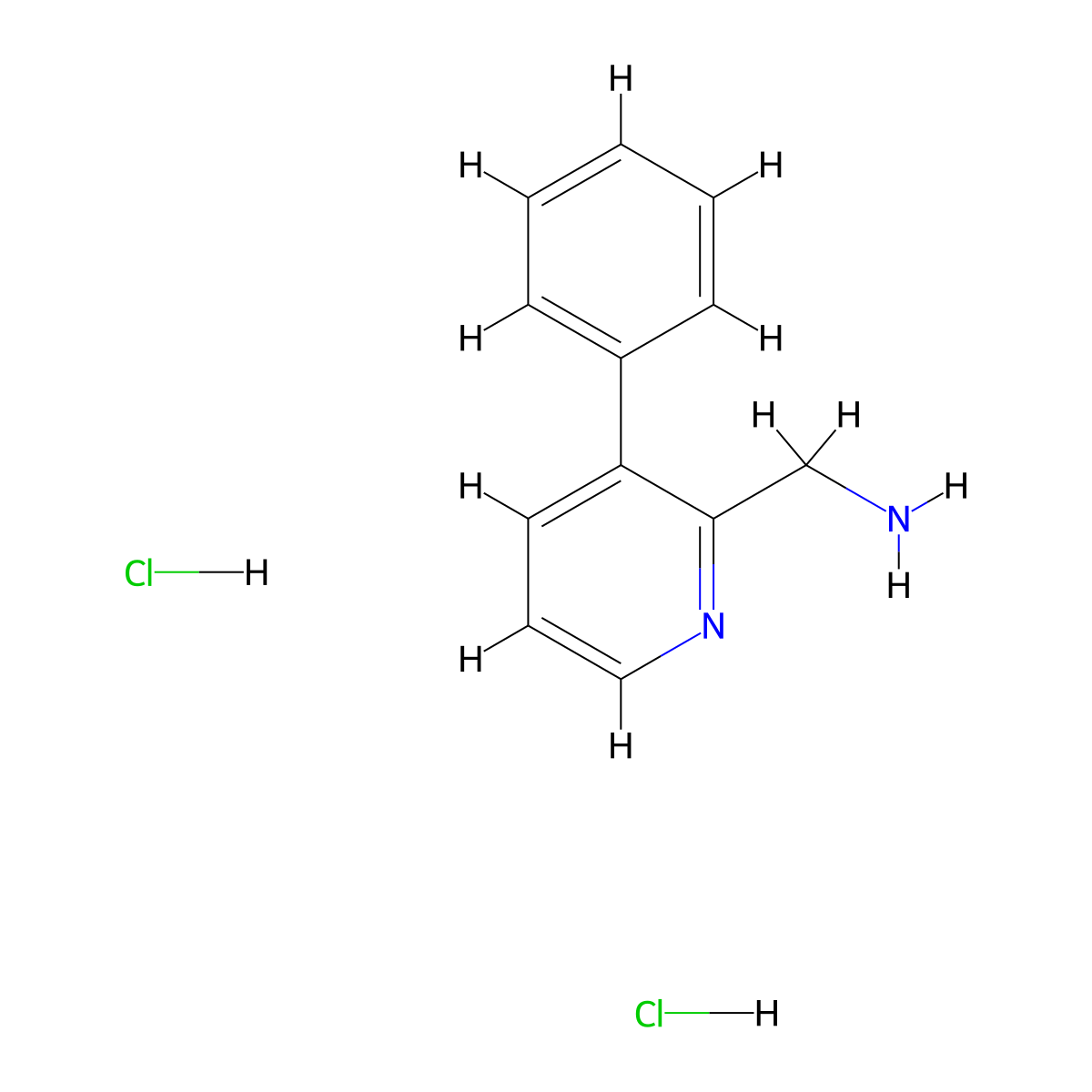 1-(3-Phenylpyridin-2-yl)methanamine dihydrochloride molecular structure, CAS 2751616-06-3