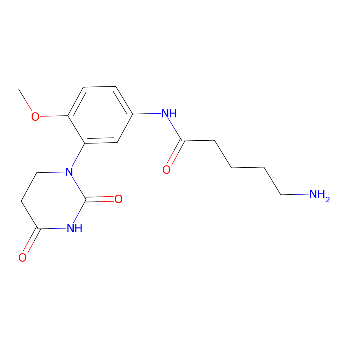 5-amino-N-[3-(2,4-dioxo-1,3-diazinan-1-yl)-4-methoxyphenyl]pentanamide molecular structure, CAS 2751616-07-4