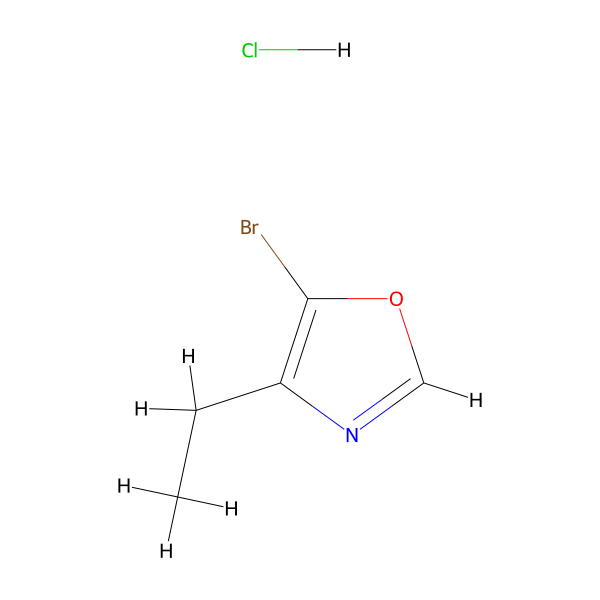 5-Bromo-4-ethyl-1,3-oxazole hydrochloride molecular structure, CAS 2751616-10-9