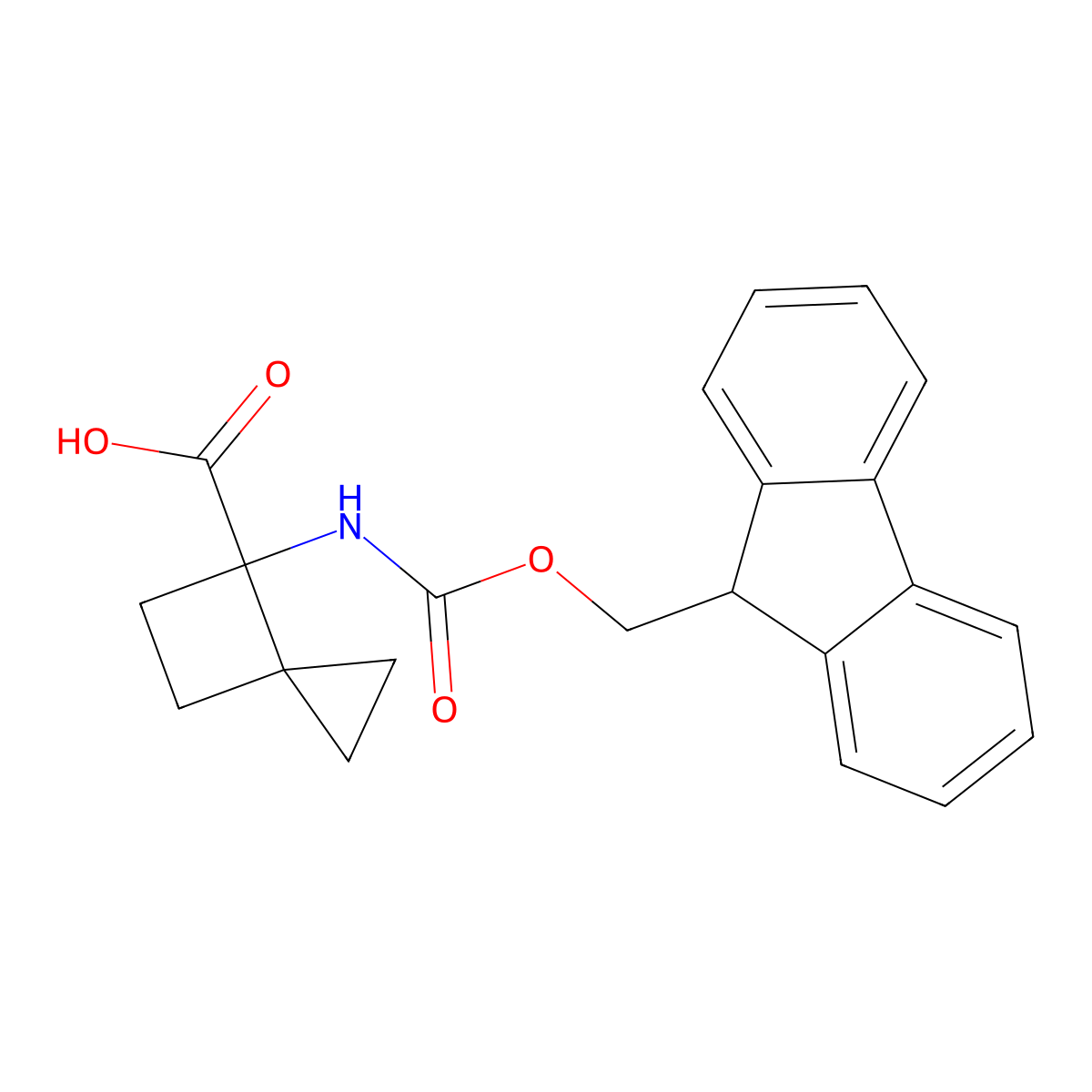 4-({[(9H-fluoren-9-yl)methoxy]carbonyl}amino)spiro[2.3]hexane-4-carboxylicacid molecular structure, CAS 2751616-15-4