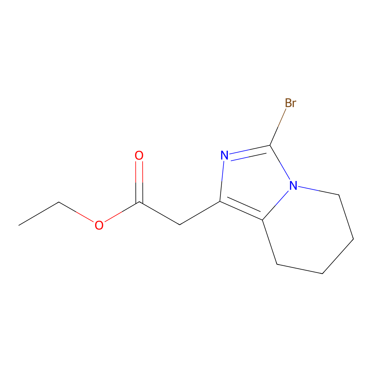 ethyl 2-{3-bromo-5H,6H,7H,8H-imidazo[1,5-a]pyridin-1-yl}acetate molecular structure, CAS 2751616-16-5