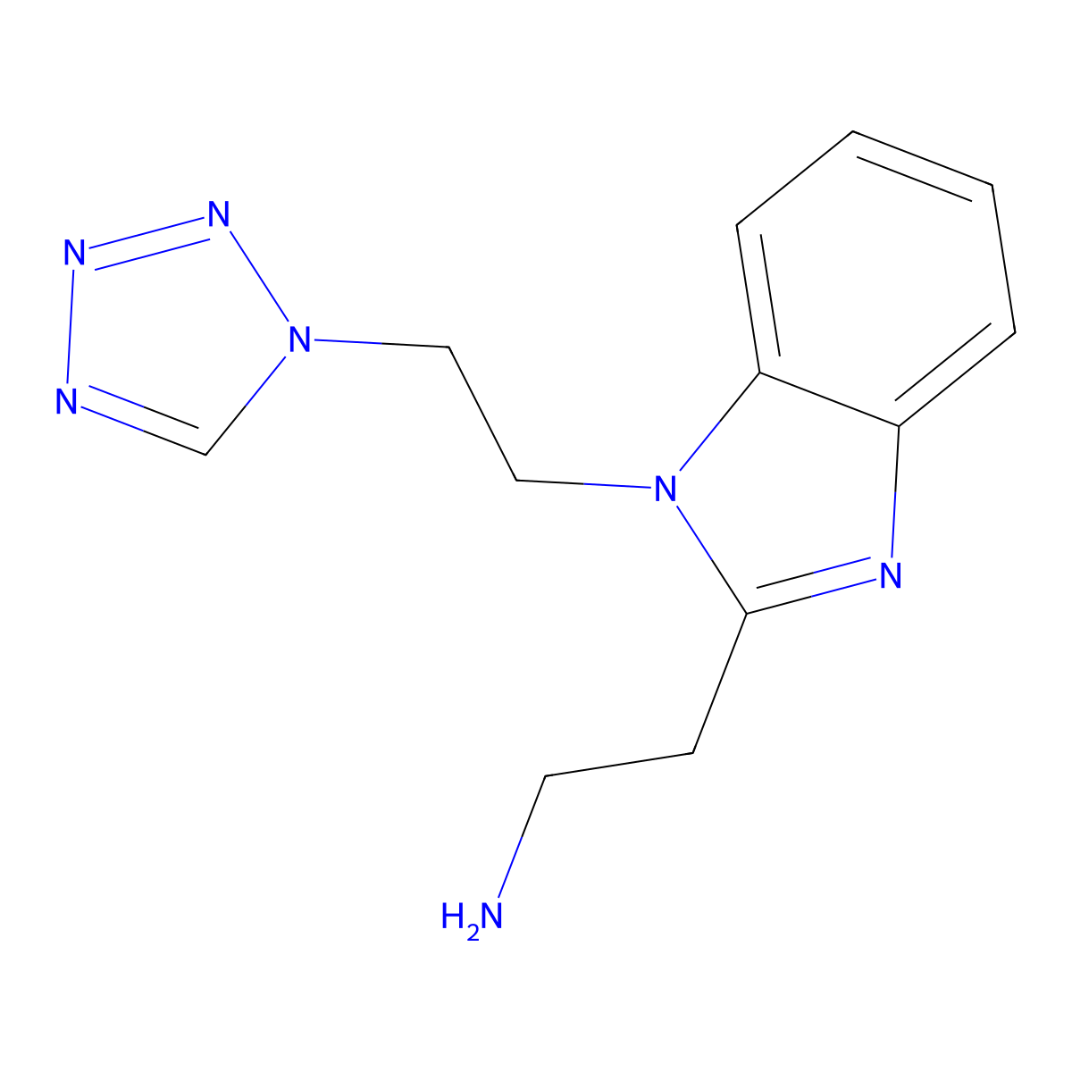 2-{1-[2-(1H-1,2,3,4-tetrazol-1-yl)ethyl]-1H-1,3-benzodiazol-2-yl}ethan-1-amine molecular structure, CAS 2751616-17-6